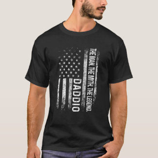 T-shirt Mens Daddio Man Myth Légende Drapeau américain Pèr