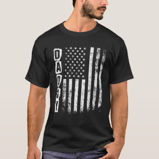 T-shirt Mens Daddy Cadeau Fête des Pères Drapeau américain