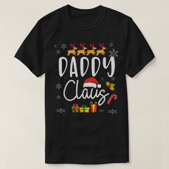 T-shirt Mens Daddy Claus Noël Cadeau Pyjamas Père Noël (Design devant)