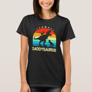 T-shirt Mens Daddy Dinosaur Daddysaurus 2 Père Deux Enfant