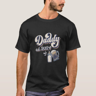 T-shirt Mens Daddy Est 2024 Fête des Premiers Pères Nouvea