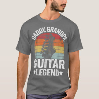 T-shirt Mens Daddy Grandpa Guitar Legend Guitar Lovers Gui