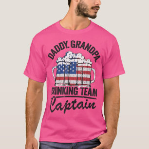 T-shirt Mens Daddy Grandpa USA Dragon Team Capitaine Papa 