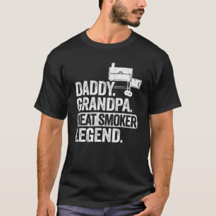 T-shirt Mens Daddy Grandpa Viande Fumeur Légende Grillfat