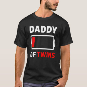 T-shirt Mens Daddy Of Twins Low Batterie Tee - shirts Cute