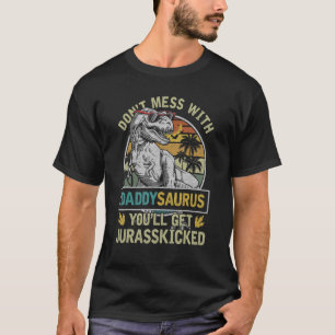 T-shirt Mens Daddy Rex Saurus Papasaurus Dinosaures Hommes