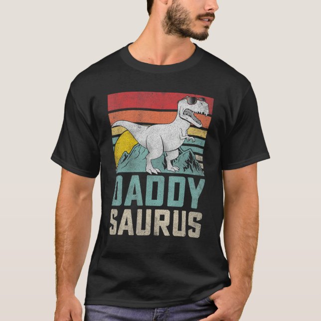 T-shirt Mens Daddy Saurus T Rex Dinosaur Family Matching V (Devant)