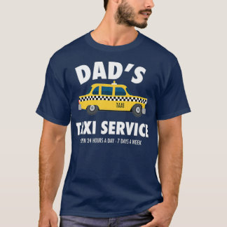 T-shirt Mens Dads Service de taxi Fête des pères de condui