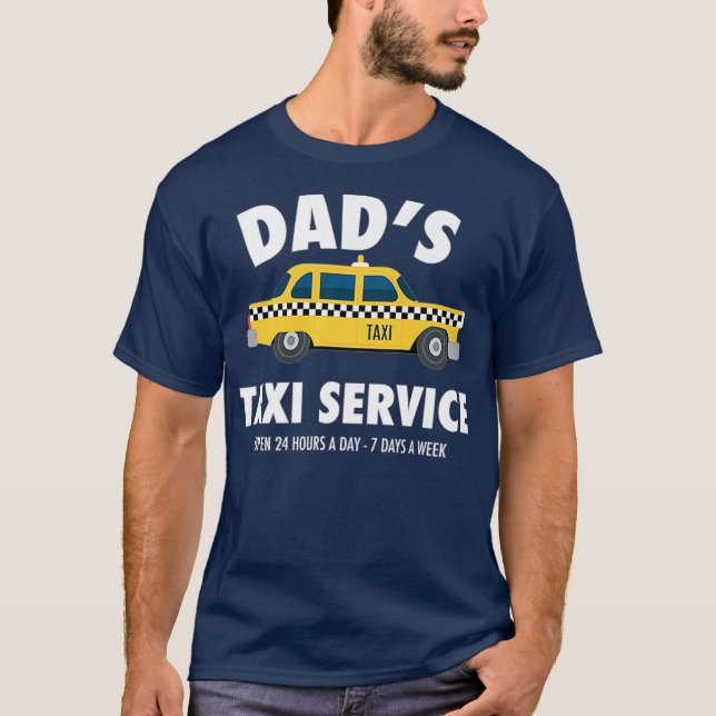 T-shirt Mens Dads Service de taxi Fête des pères de condui (Devant)
