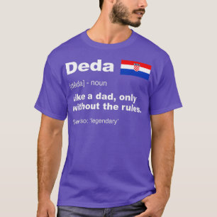 T-shirt Mens Deda Définition Grandpa Pères Croate