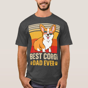 T-shirt Mens Design Meilleur Corgi Papa Jamais Rétro Chien