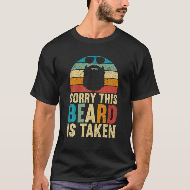 T-shirt Mens Désolé Cette Barbe Est Prise Rétro Valentines (Devant)