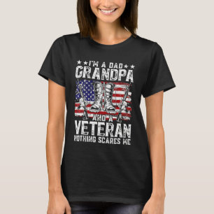 T-shirt Mens Distressed Je suis un papa grand-père Vétérin