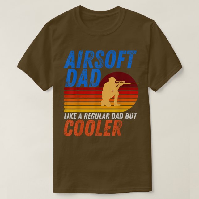 T-shirt Mens Drôle Airsoft Papa Comme un papa régulier mai (Design devant)