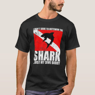 T-shirt Mens Drôle Je n'ai pas à dépasser le requin jus