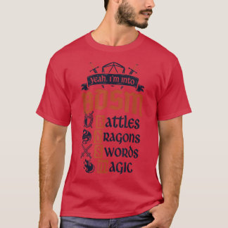T-shirt Mens Drôle Ouais Je suis dans les batailles Dragon