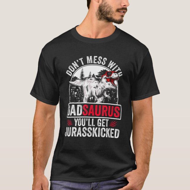 T-shirt Mens Drôle Papa Dinosaures Lover Papa Fête des pèr (Devant)
