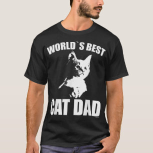 T-shirt Mens drôle WORLD`S BEST CAT DAD KITTEN SHIRT