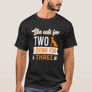 T-shirt Mens Elle Mange Pour Deux Je Bois Pour Trois Papa