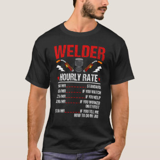 T-shirt Mens en détresse Retro Welder Taux horaire Soudage