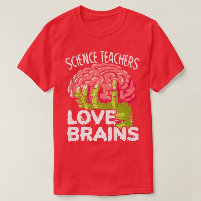 T-shirt Mens Enseignants en Sciences Aimer Cerveaux Premiu (Design devant)