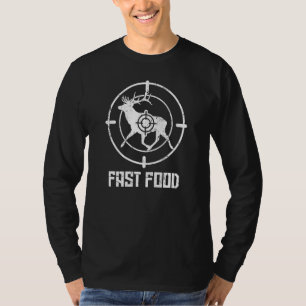T-shirt Mens Fast Food Deer Hunter Target Low Bow Rifle H