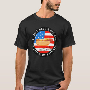 T-shirt Mens Fat Guy 4 Juillet Papa Bod Humour Us Drapeau
