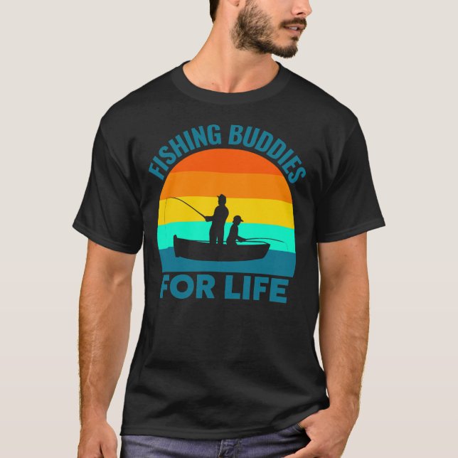 T-shirt Mens Father and Son Fishing Buddies For Life (Devant)