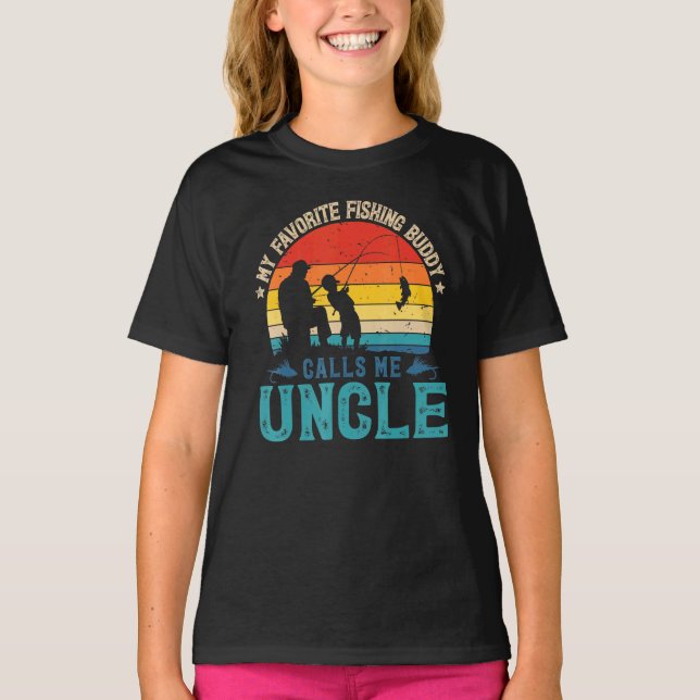 T-shirt Mens Favori Pêche Me Appelle Oncle Pêcheur Sun (Devant)