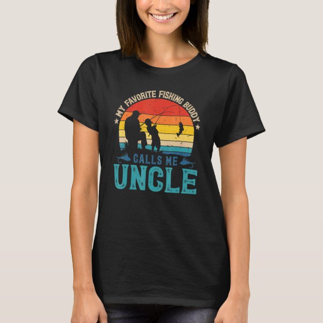 T-shirt Mens Favori Pêche Me Appelle Oncle Pêcheur Sun (Devant)