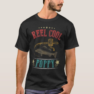 T-shirt Mens Fête des pères Drôle Pêche bobine Cool Poppy