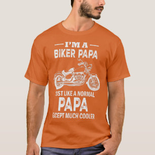 T-shirt Mens Fête des pères Je suis un Biker Papa Motorcyc