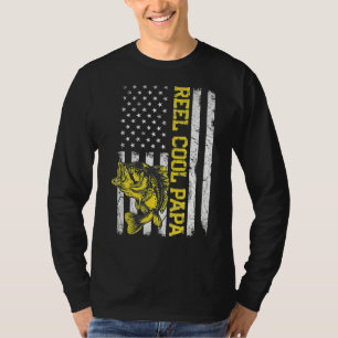 T-shirt Mens Fête des pères Reel Cool Papa Fish American F