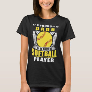 T-shirt Mens Fier Dadu D'Un Awesome Joueur Softball Soft