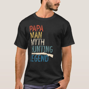 T-shirt Mens Fier Papa Papa La Légende De Chasse Retro Vin