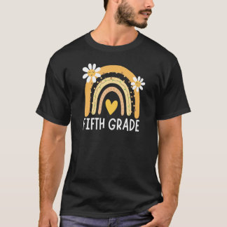 T-shirt Mens Fifth Grade Teacher Life Cute Boho Rainbow In