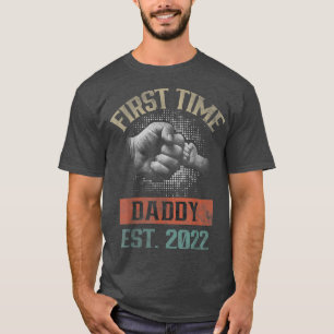 T-shirt Mens First Time Daddy New Dad Est 2022 Cute Father