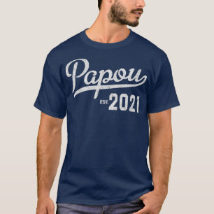 T-shirt Mens First Time Papou 2021 Greek Grandpa Baby
