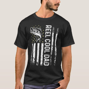 T-shirt Mens Fishing Usa Drapeau Reel Cool Papa Pour Daddy