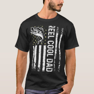 T-shirt Mens Fishing Usa Drapeau Reel Cool Papa Pour Daddy