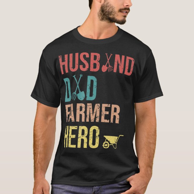T-shirt Mens Funny Farmer Papa Farming Rancher (Devant)