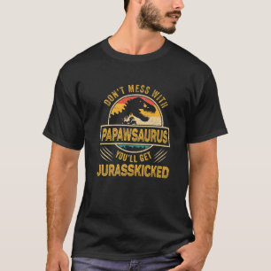 T-shirt Mens Funny Papaw Rex Saurus Father's Day Christmas