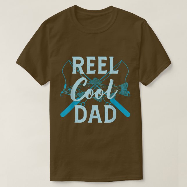 T-shirt Mens Funny Pêche Papa Mens Funny Reel Cool Poisson (Design devant)