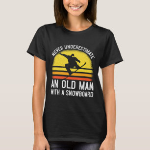 T-shirt Mens Funny Snowboard Cadeau Pour Hommes Retro Snow