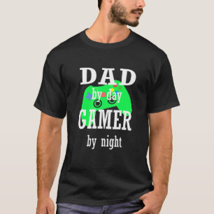 T-shirt Mens Gamer Pour Papa Par Jeu De Jour Par Nigh