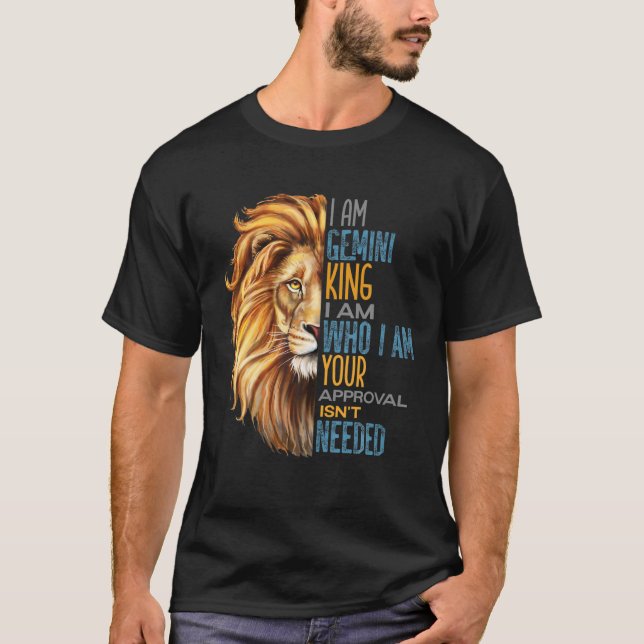 T-shirt Mens Gemini King Zodiac Astrologie Anniversaire Li (Devant)