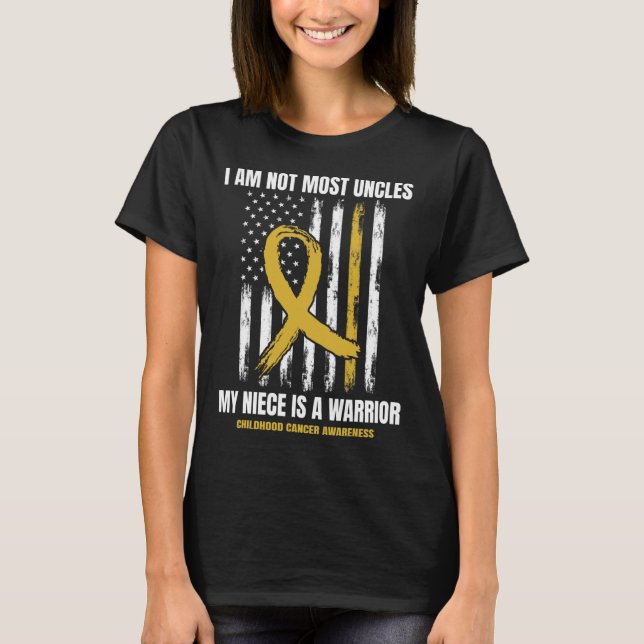T-shirt Mens Gold Sensibilisation au cancer chez l'enfant  (Devant)