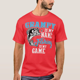 T-shirt Mens Grampy Est Mon Nom Pêche Est Mon Jeu Pêche 