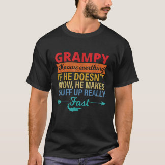 T-shirt Mens Grampy sait tout Grand-père père la journée