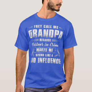 T-shirt Mens Grand-Père Associé À Crime Funny Grand-Père F